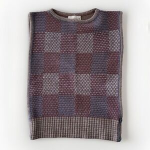 Vintage Garland Open Side Sweater Vest Purple Heritage Knit Academia Women's S